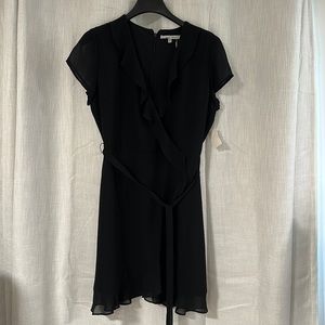 Naked zebra black faux wrap dress. Size M